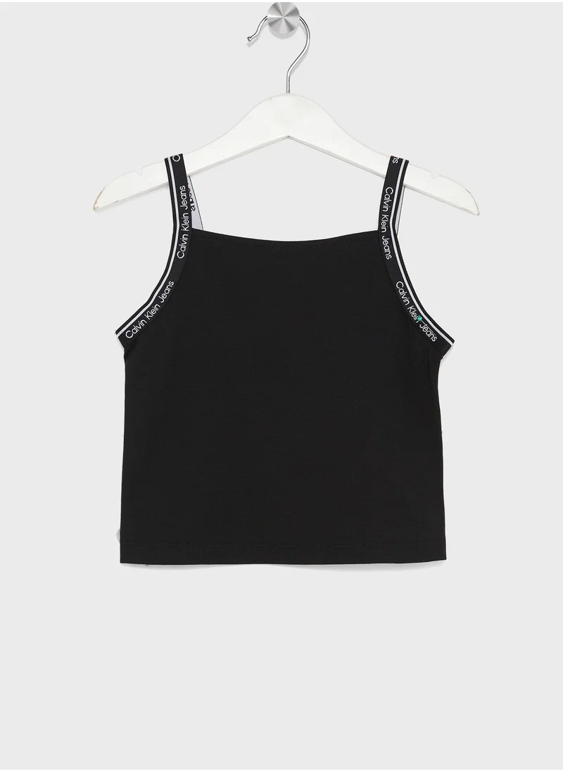 Calvin Klein Jeans Kids Logo Tape Strap Top