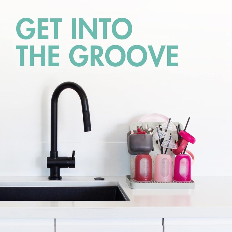 Boon Groove Vertical Baby Bottle Drying Rack  Customizable Drying Rack for Bottles Toddler Cups and Baby Accessories  Baby BottleFeeding Supplies  Holds 6 Baby Bottles - Image 3