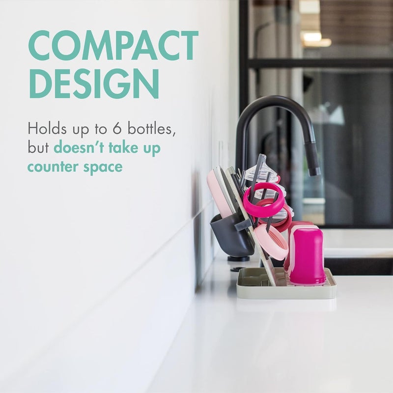 Boon Groove Vertical Baby Bottle Drying Rack  Customizable Drying Rack for Bottles Toddler Cups and Baby Accessories  Baby BottleFeeding Supplies  Holds 6 Baby Bottles - Image 4