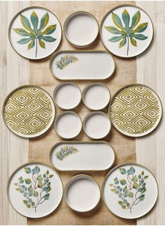 Kitchen Life 14-Piece 6-Serving Porcelain Breakfast Set Multicolor 20 cm  - Image 1