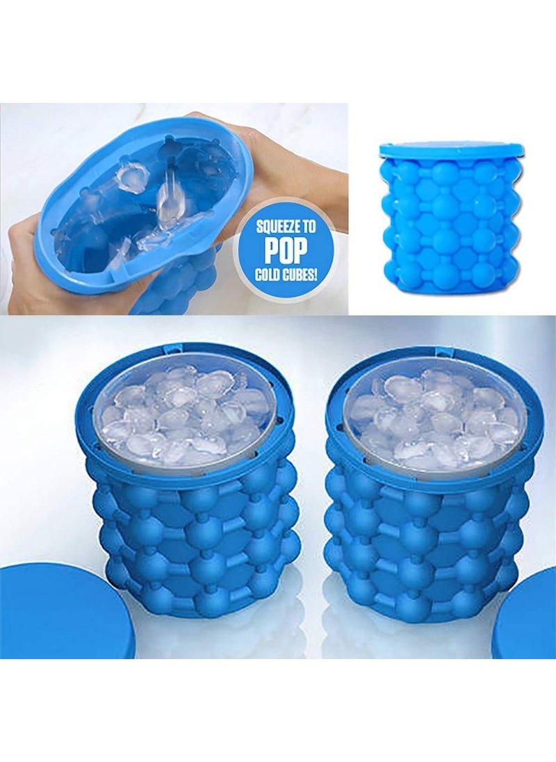 SEAHAVEN SEAHAVEN 1 L Silicone Ice Cube Genie Maker for Chilling Silicone Ice Cube Maker Bucket with Lid Crushed Ice Maker Bucket Ice Bucket  - Image 4