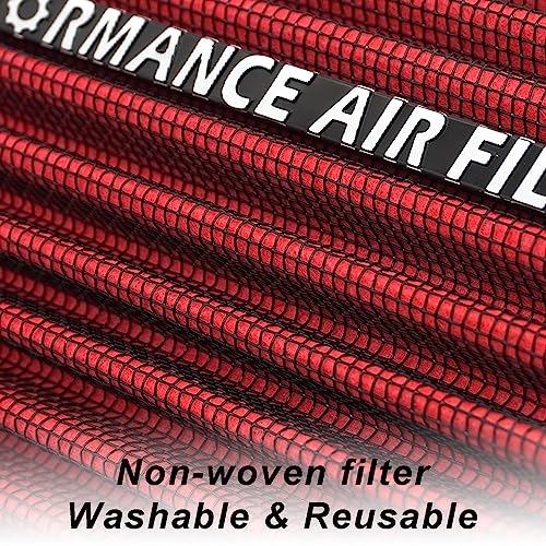 RIAYOOE 3 3.5 4 inch Cold Air Intake Filter 76mm 89mm 101mm Performance Cone Air Filters Universal for Racing Sport Car 3 Sizes in 1, B-4in-Red (XH-UN078-101-RD) - Image 4