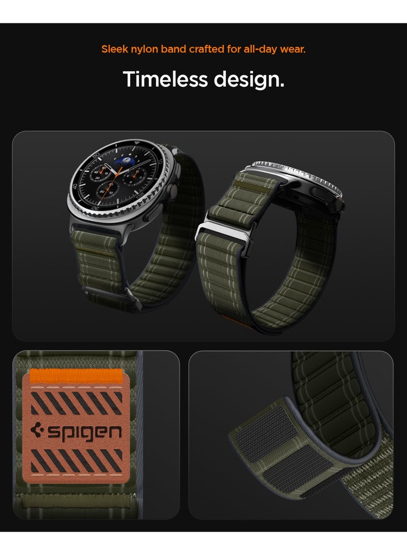 Spigen WBF0 Band for Galaxy Watch 8 series Compatible with Samsung Galaxy Watch 8 Classic 46mm, Galaxy Watch8 44/40mm (2025) Lightweight Fabric Strap - Green - Image 5