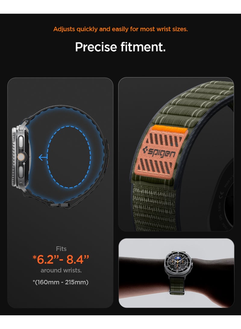 Spigen WBF0 Band for Galaxy Watch 8 series Compatible with Samsung Galaxy Watch 8 Classic 46mm, Galaxy Watch8 44/40mm (2025) Lightweight Fabric Strap - Green - Image 4