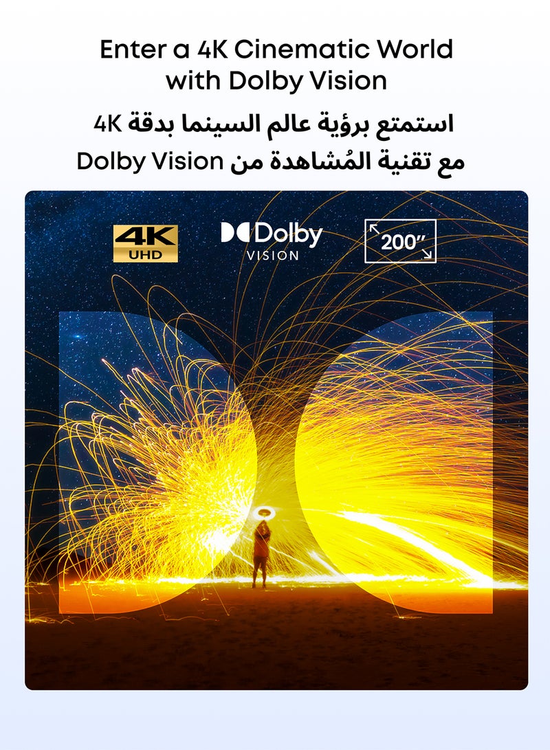 أنكر بروجيكتور أنكر كوزموس 4K SE ليزر + LED دولبي فيجن، بروجيكتور 4K مع سطوع عالي 1800 ANSI لومن، شاشة ضخمة 200 بوصة، جودة صورة محسّنة، جوجل تي في، بروجيكتور محمول مع مقبض - Image 3