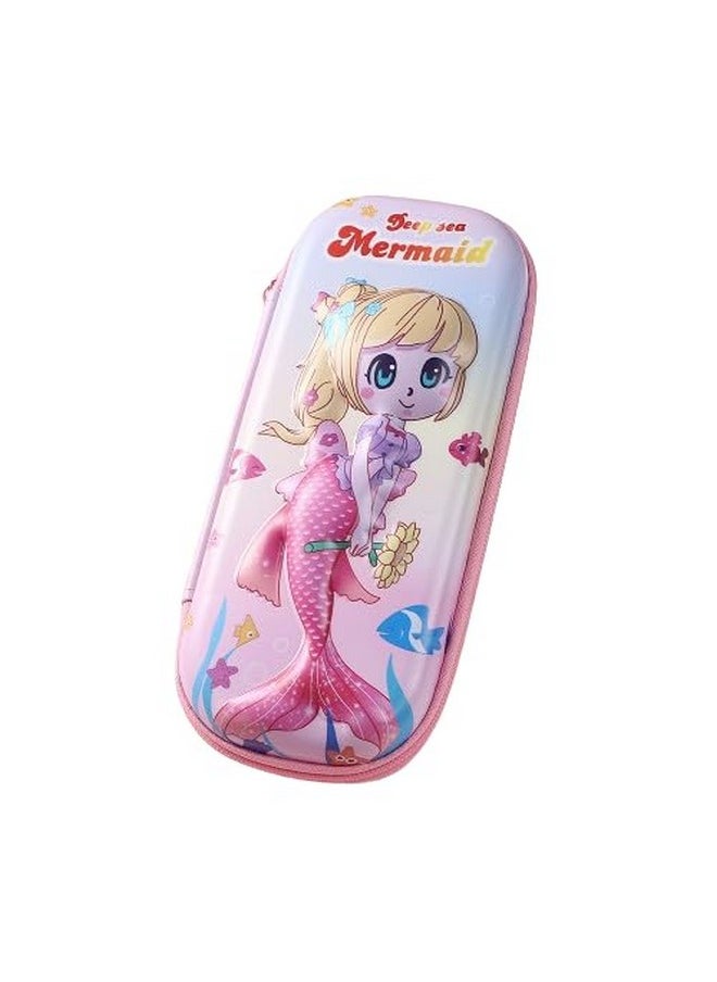 DD RETAILS - DD RETAILS 3D Cover EVA Pencil Case || Large Capacity Pencil Pouch for Boys & Girls || Cartoon Design Pencil Box/Case/Pouch for School (Print May Very) (Pack of 1) (Mermaid) - Image 1