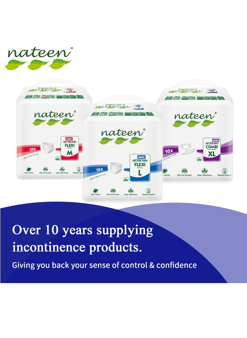 nateen Flexi Maxi Adult Diapers Pants,Incontinence Night Time Pull Up,Medium,Waist Size 90-110cm,80 Count Adult Pull Ups,Superior Comfort,Excellent Combination of Protection. (80 Count)  - Image 5