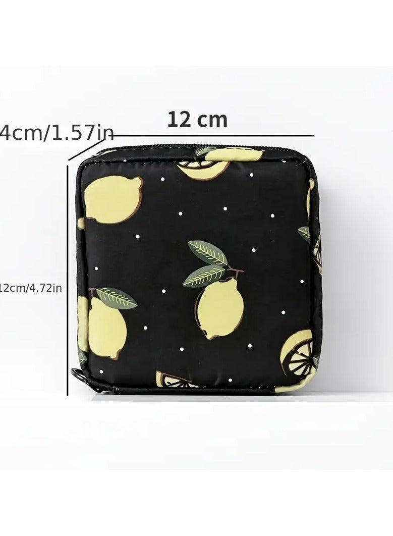 ORiTi Bear Portable Sanitary Napkin Storage  Bag Large Capacity Waterproof and Organizer for Girls Cartoon Physiological Period Tampon Bag - Blue  - Image 3