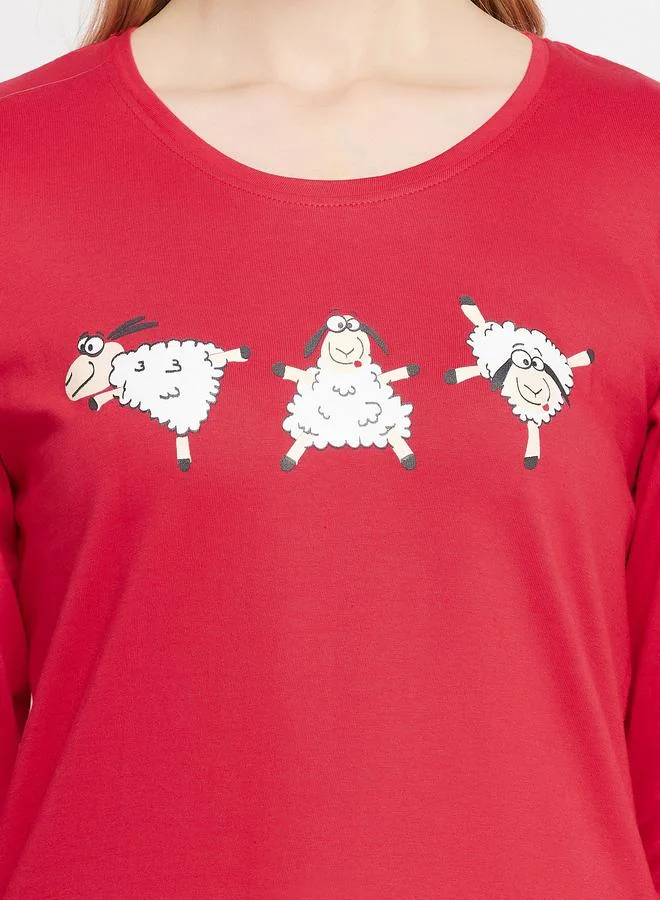 كلوفيا طقم بيجاما من بنطال وبلوزة بحافة كشكش