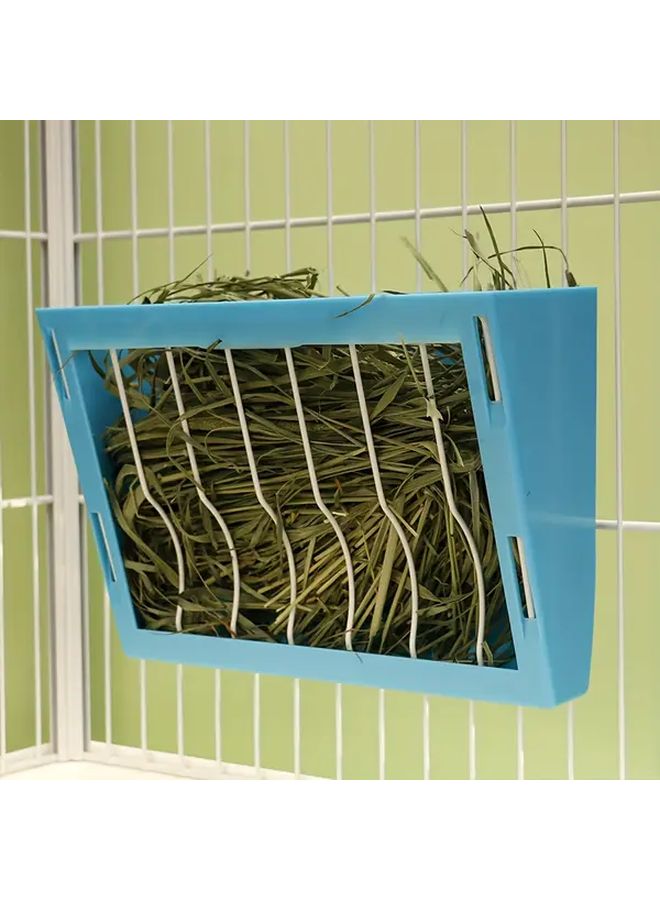 Off White Acrylic Rabbit Hay Rack With Built In Grass Holder Large Capacity Guinea Pig Hamster Cat Food Bowl Anti Waste Anti Theft Fixed Feeding Tray For Small Animals Without Battery - Image 2