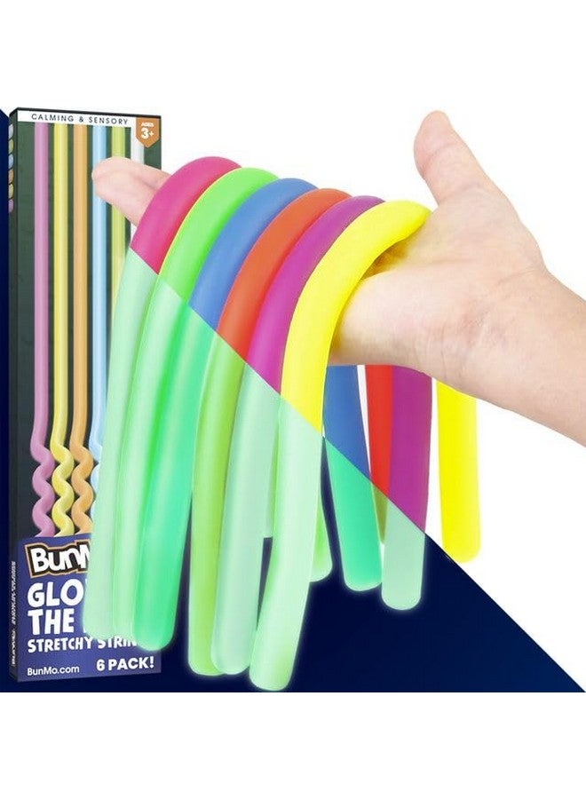 BUNMO Stretchy Strings - Sensory Toys for Toddlers - Stimulating & Addictive Sensory Toys for Kids - Fidget Toy - Hours of Fun for Kids - Non-Mouthable Toy 3+ - Glow 6 Pack - Image 1