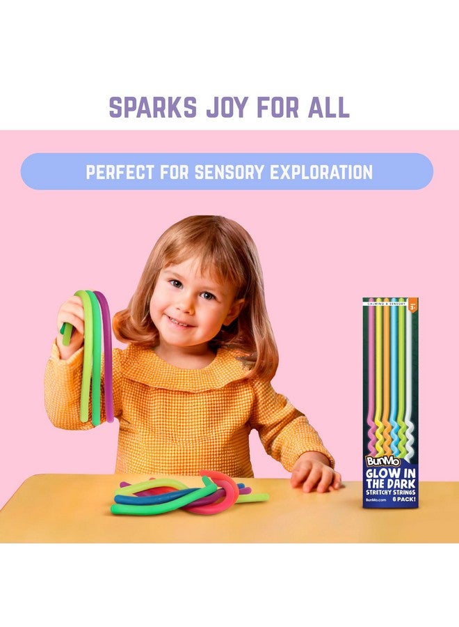 BUNMO Stretchy Strings - Sensory Toys for Toddlers - Stimulating & Addictive Sensory Toys for Kids - Fidget Toy - Hours of Fun for Kids - Non-Mouthable Toy 3+ - Glow 6 Pack - Image 5