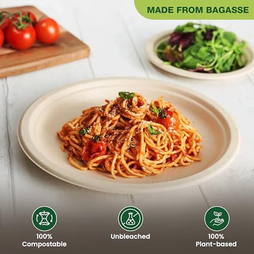 ECO kranti – 12 Inch Bagasse Disposable Plates | Pack of 25 | Eco-Friendly, Biodegradable & Compostable | 100% Natural Plant-Based | Long Lasting Plates for Birthday, Wedding, Party & All Events - Image 3