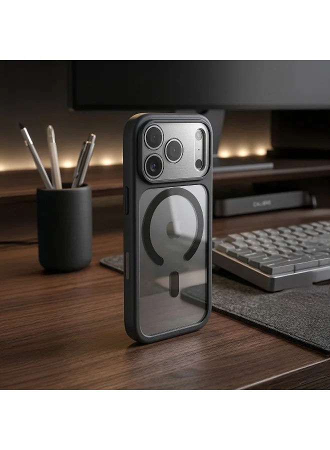 Mobcos  iPhone 17 Pro Clear Case withMobcos iPhone 17 Pro Black Clear Case with Transparent Slim Protective Cover, Lightweight, Protective Cover, Magnetic Charging Compatible\n Transparent Slim Protective Cover, Lightweight, Protective Cover Magnetic Charging Compatible  | Best Price UAE