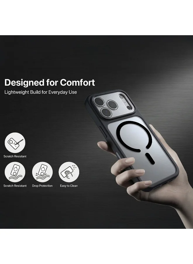 Mobcos  iPhone 17 Pro Clear Case withMobcos iPhone 17 Pro Black Clear Case with Transparent Slim Protective Cover, Lightweight, Protective Cover, Magnetic Charging Compatible\n Transparent Slim Protective Cover, Lightweight, Protective Cover Magnetic Charging Compatible  | Best Price UAE