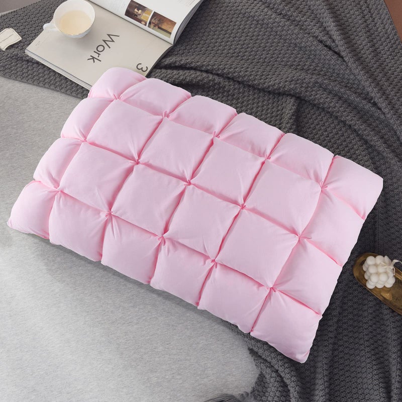YOUR MOON Soft Pillows for Sleeping Support Bed Pillows Fluffy Down Alternative Pillow Luxury Hotel Gel Pillows for Side Sleeping Queen Size Pink