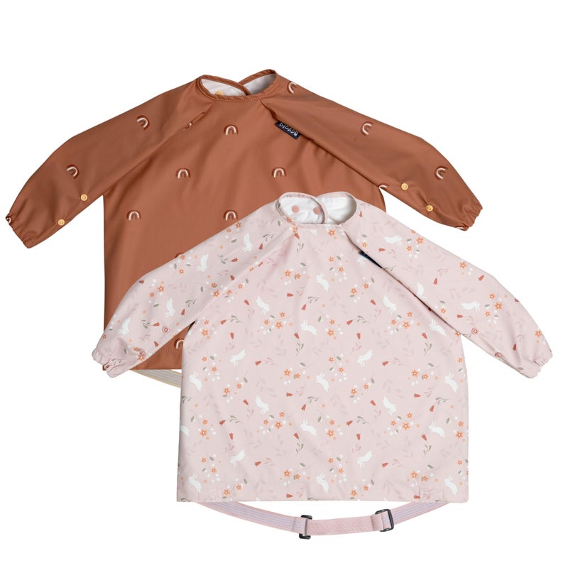 BIBaDO Long Sleeve Baby Bibs Babies Toddlers 636 Months Coverall Baby Led Weaning Bib Easy Wipe Soft Waterproof