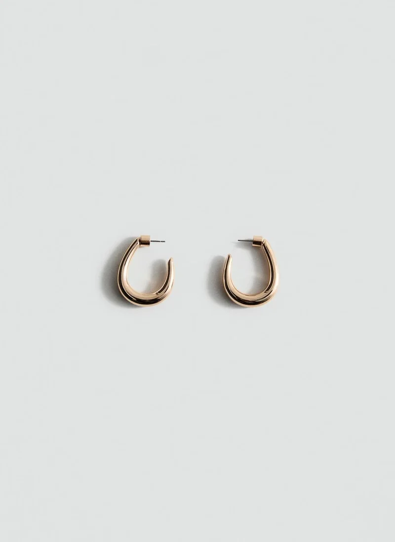 MANGO Twisted hoop earrings
