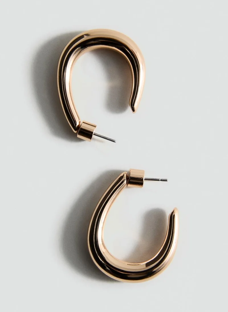MANGO Twisted hoop earrings