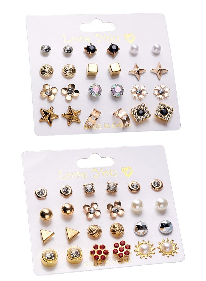 جيفت طقم أقراط مرصعة من ٢٤ قطعة - Image 1