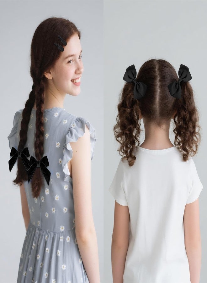 baotongle 15pcs Black School Hair Accessories Set Uniform Hair Bow Headband Clips Hair Ties Curly Bows for Little Toddler School Girls (Black) - Image 3