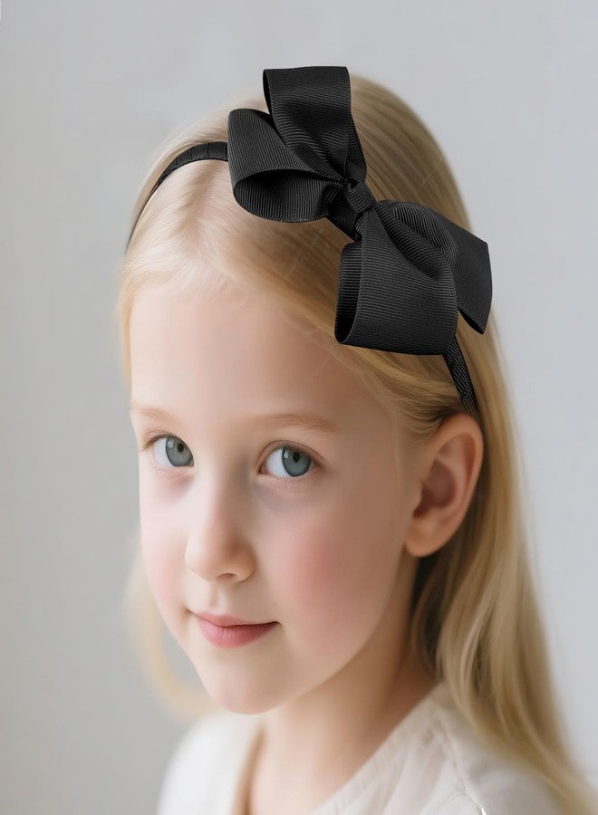 baotongle 15pcs Black School Hair Accessories Set Uniform Hair Bow Headband Clips Hair Ties Curly Bows for Little Toddler School Girls (Black) - Image 5