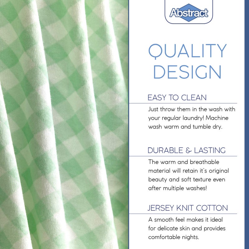 Abstract Mini Crib Cotton Sheets - Pack n Play Sheets Fitted- Ultra Soft Crib Sheets for Boys Girls Baby - Universal - Snug Fitted - Cotton - 24"x38" (Green Checkered) - Image 4