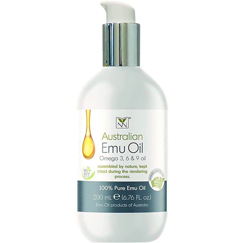 y not natural Emu Oil Skin Moisturizer - Scalp, Hair, Face, Body & Nail Moisturizer with Omega 3, 6, 9, Vitamins, & Minerals - Body & Face Serum for Fine Lines, Stretch Marks, Dry Lips & Cuticles - 200mL, Unscented - Image 1