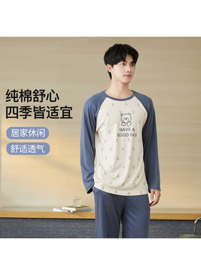 Fenton طقم بيجامة طويل الأكمام للرجال، ملابس منزلية للمراهقين - Image 3