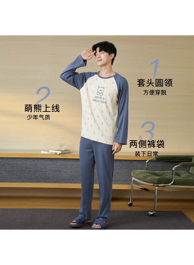 Fenton طقم بيجامة طويل الأكمام للرجال، ملابس منزلية للمراهقين - Image 5