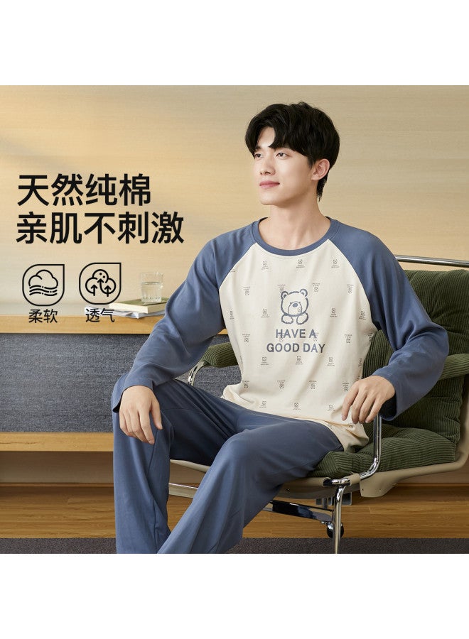 Fenton طقم بيجامة طويل الأكمام للرجال، ملابس منزلية للمراهقين - Image 4