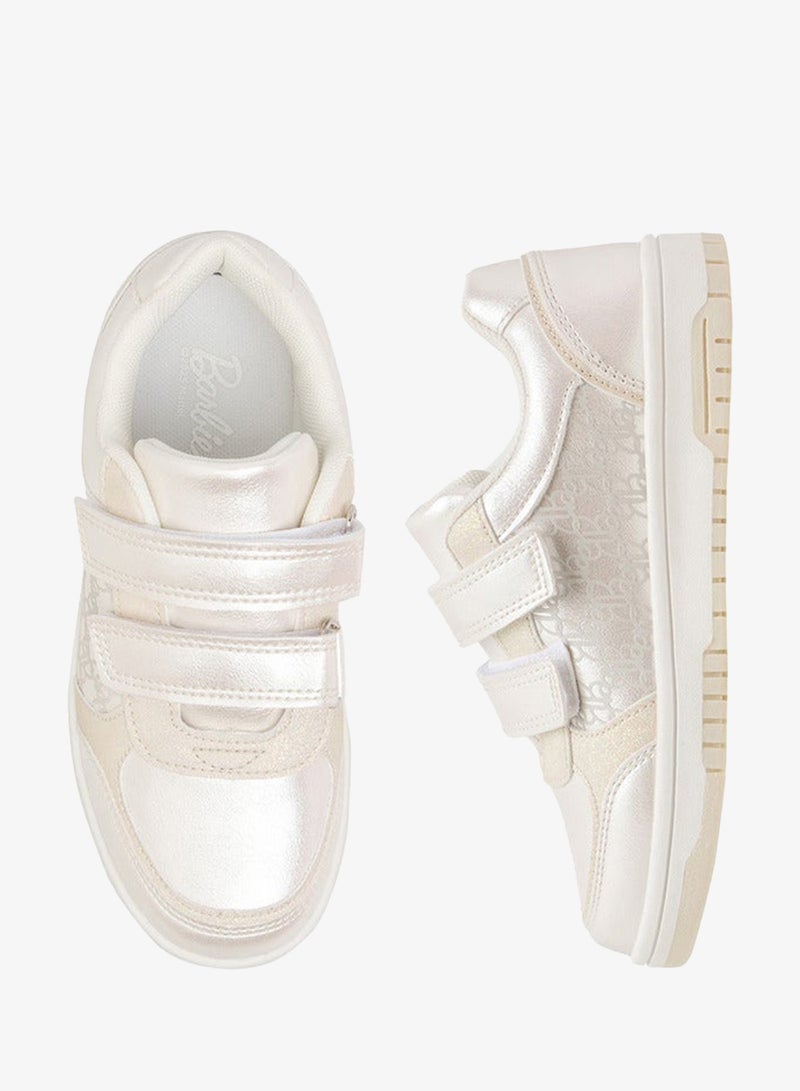 Barbie Girls Printed Sneakers with Hook and Loop Closure - Image 3