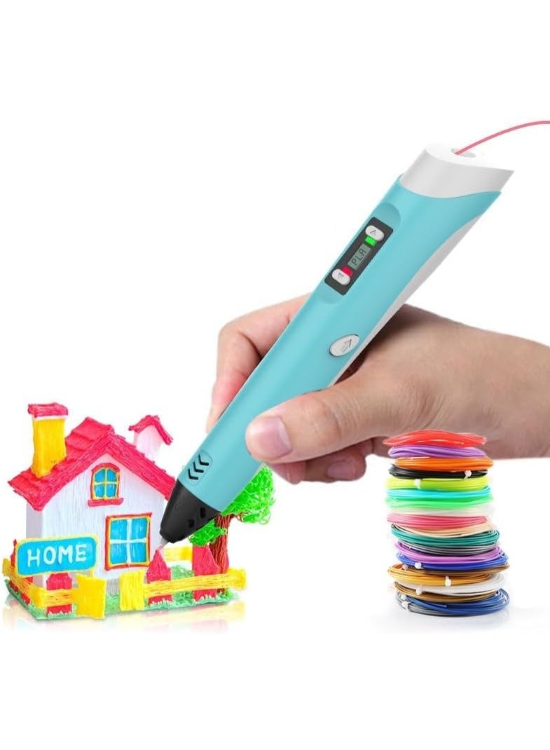 إيكو شاين Printing pen with display-includes 3D pen, 3 start colors of PLA yarn, stencil book + multicolor project manual - Image 1