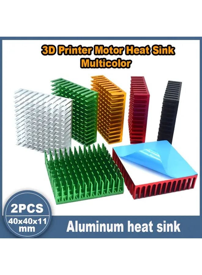 Red 2 Pcs 40mm Aluminum Heat Sink TEC1 12706 Peltier Module Cooling Kit - Image 1