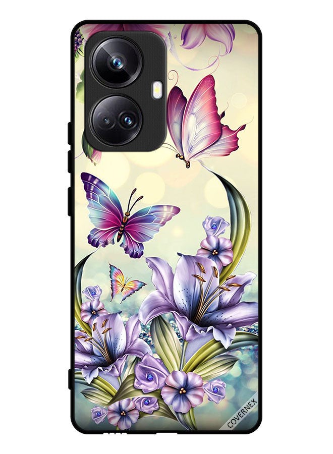 Covernex Protective Case Cover For Realme 10 Pro Plus Purple Flowers & Butterflies - Image 1