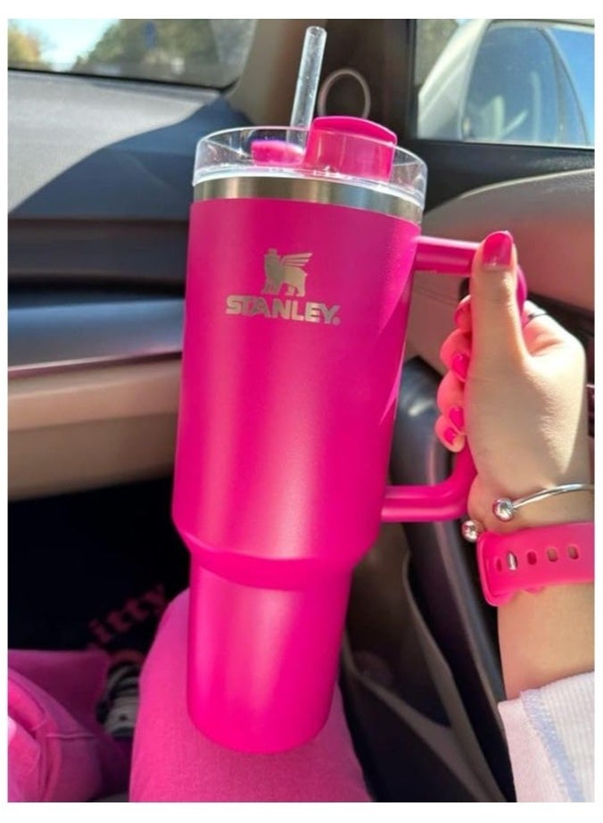 Stanley Quencher H2.0 FlowState™ 40oz Tumbler in Fuchsia – Vacuum Insulated Stainless Steel Travel Cup with Reusable Straw & 3-Position Leak-Resistant Lid | Keeps Drinks Cold for 40 Hours or Hot for 7 | BPA-Free, Dishwasher Safe, Eco-Friendly | Perfect for Water, Coffee, Iced Tea & Daily Use - Image 3