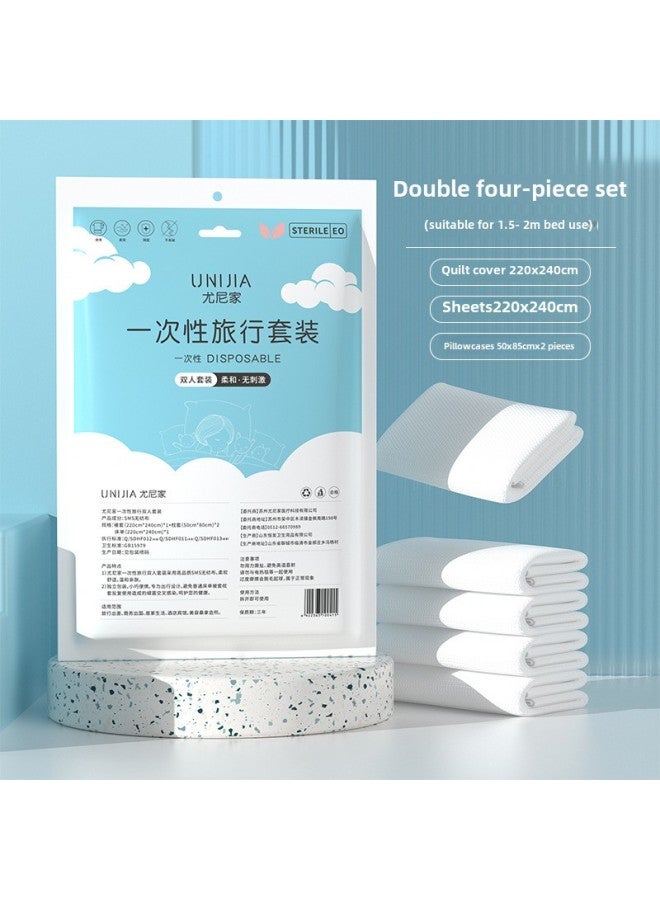 Disposable Sterilized Bed Sheet Quilt Cover Pillowcase Four-piece Set For Travel Portable Independent Hotel Bedding-Color:Disposable Bath Towel Bag 70*140cm - Image 5