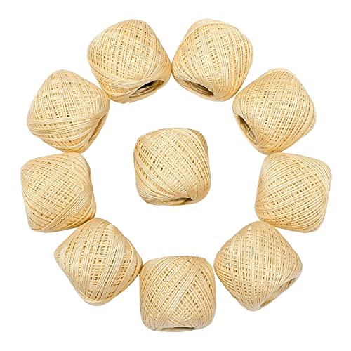 AVIROM� Crochet Thread Set - 10 Balls of 100% Cotton Yarn for Crocheting, Knitting, Tatting, and Sewing - Weight 20g, Cream Color - Total 55-60 Meters - Machine Washable and Dry - Image 2