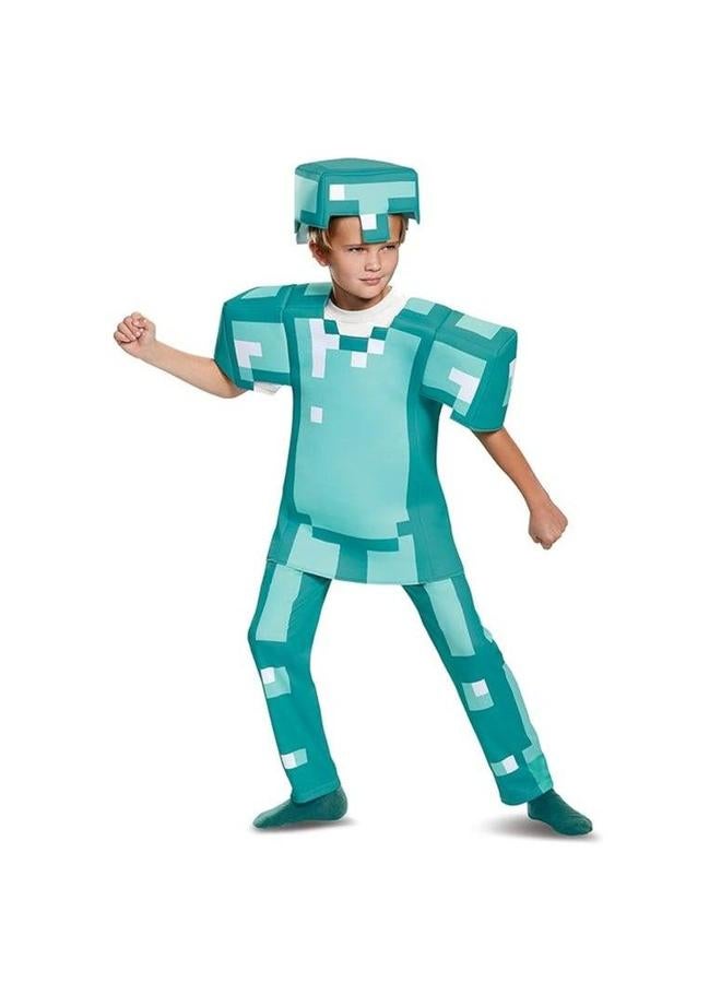 cos clothing my world green performance stage costume mini suit minecraft - Image 1