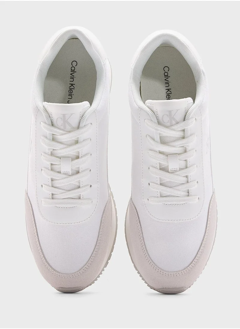 Calvin Klein Jeans RETRO LOW LACE UP CANVAS RUNNER TRAINERS