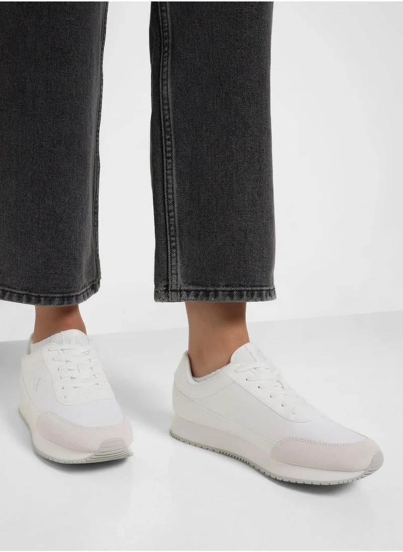 Calvin Klein Jeans RETRO LOW LACE UP CANVAS RUNNER TRAINERS