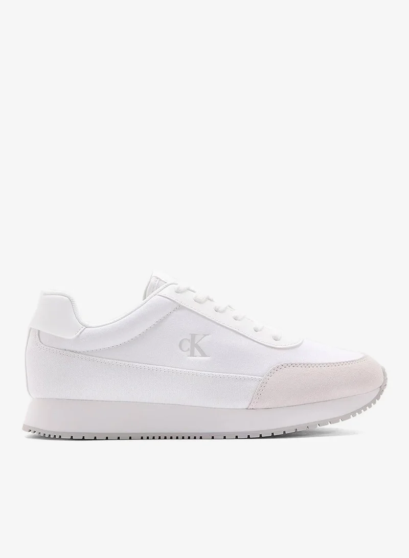 Calvin Klein Jeans RETRO LOW LACE UP CANVAS RUNNER TRAINERS