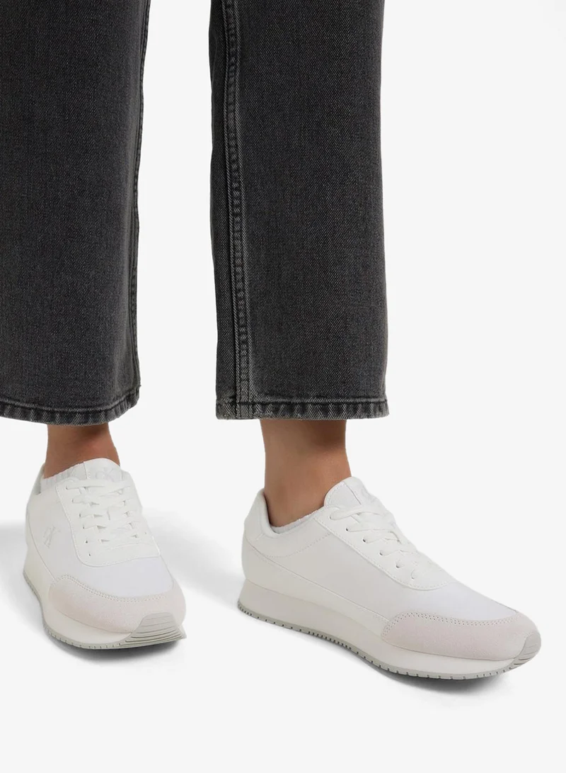 Calvin Klein Jeans RETRO LOW LACE UP CANVAS RUNNER TRAINERS