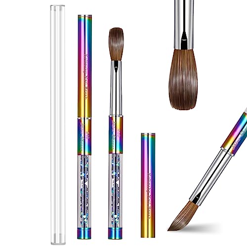 Shine Chance Acrylic Nail Brush Size 10, 100% Real Kolinsky Art Nail Brush for Acrylic Powder Application, Handmade Women Manicure Nail Extension Tool for Professional DIY Home Salon and Beginners - Image 1