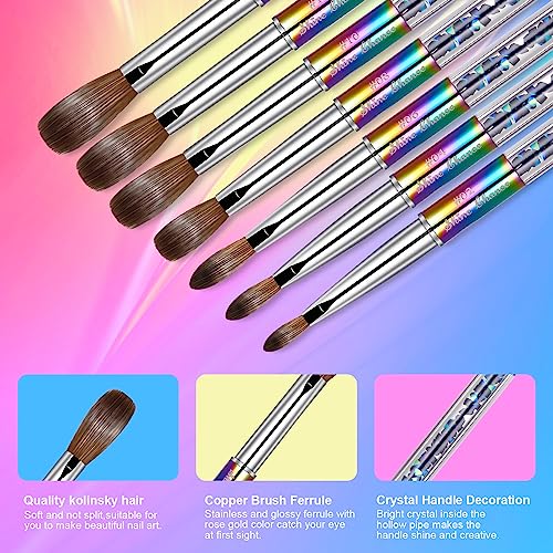 Shine Chance Acrylic Nail Brush Size 10, 100% Real Kolinsky Art Nail Brush for Acrylic Powder Application, Handmade Women Manicure Nail Extension Tool for Professional DIY Home Salon and Beginners - Image 4