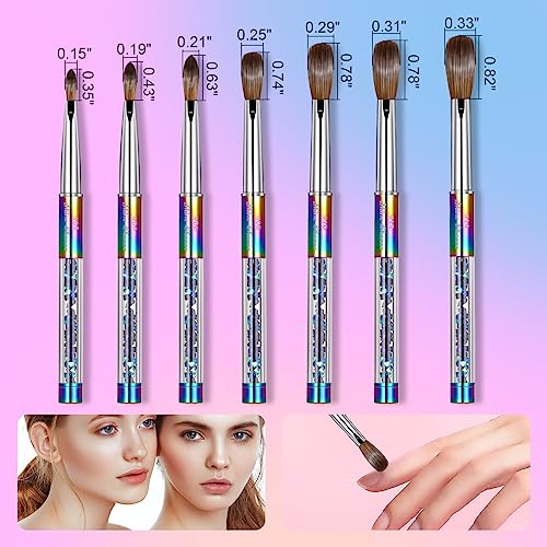 Shine Chance Acrylic Nail Brush Size 10, 100% Real Kolinsky Art Nail Brush for Acrylic Powder Application, Handmade Women Manicure Nail Extension Tool for Professional DIY Home Salon and Beginners - Image 3