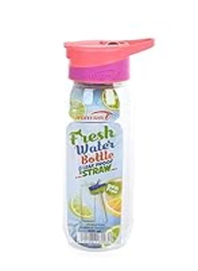 Mintra Mintra Sports Tritan Water Bottle with Straw, 800 ml - Watermelon and Fuchsia 