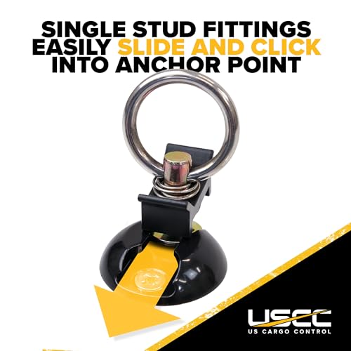 US Cargo Control L Track Tie Down System, Round Tie-Down Anchor Point Kit with Round Ring, Great to Secure UTV, ATV, Motorcycle, Snowmobile, Lawnmower - Image 4