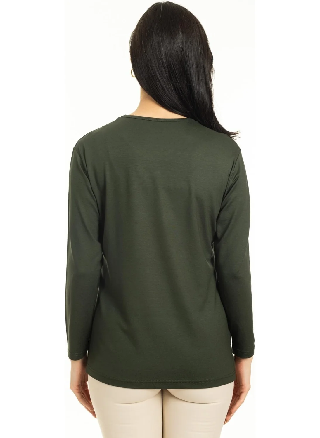 Mutlu City New Season Women Middle Age and Above New Pattern Round Neck Lycra Mother Combed Cotton Blouse 30530
