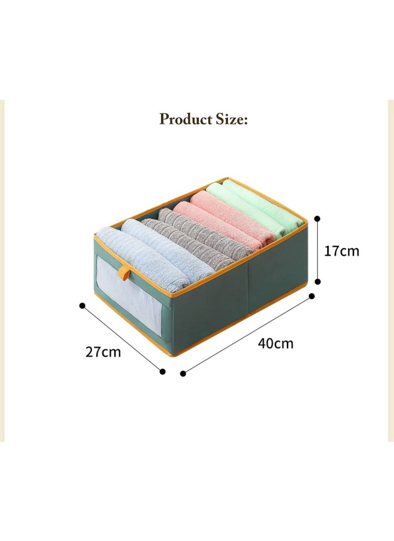 HOUSE OF QUIRK House of Quirk Durable And Versatile Closet Organizers And Storage Baskets, Rectangle Clothing Storage Boxes, Fabric Storage Containers For Pants, Shirt, Sweaters, Bra Panty, Socks (Green,Pack Of 3)  - Image 5